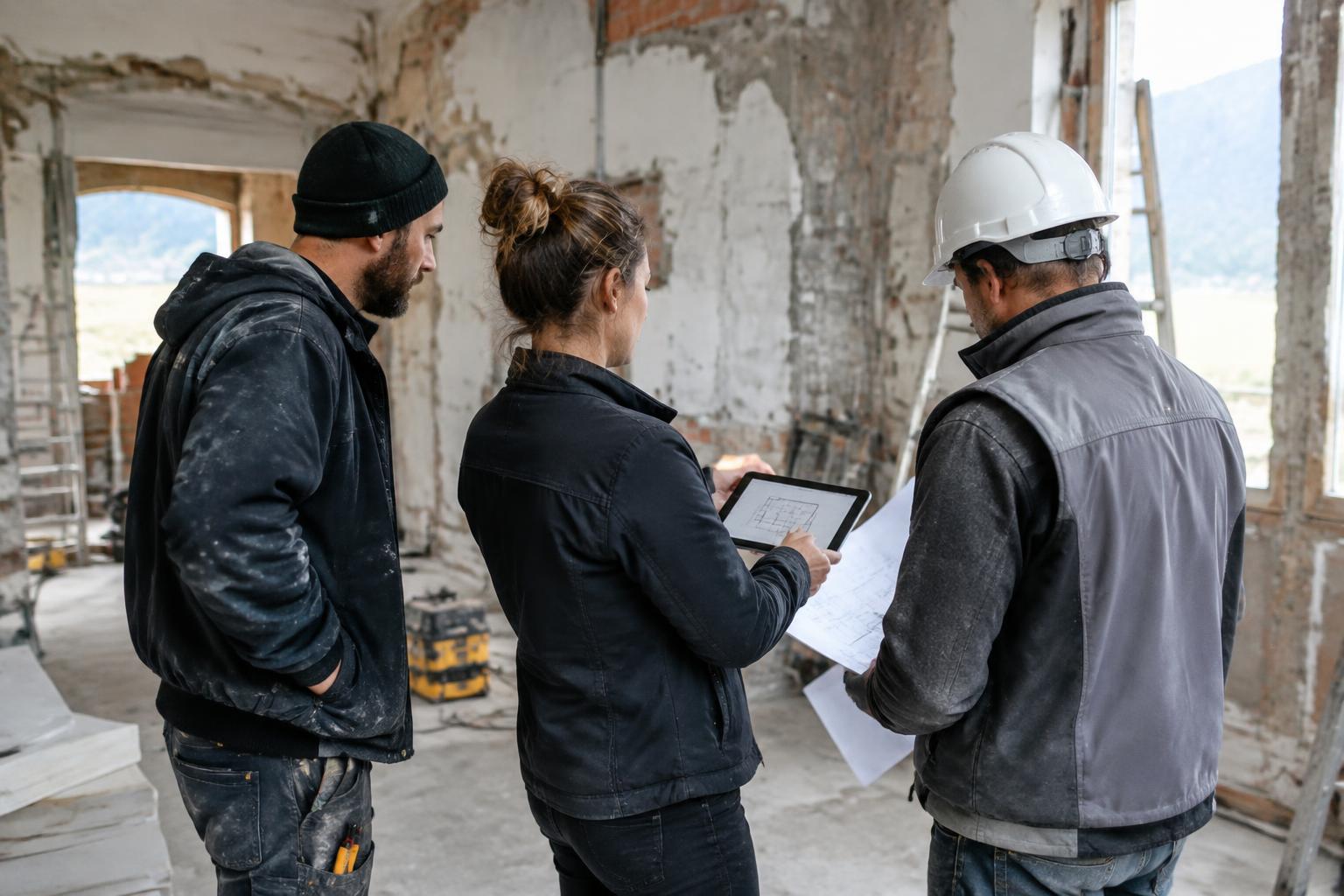 Abstimmung über digitale Abläufe auf einer Baustelle in Österreich